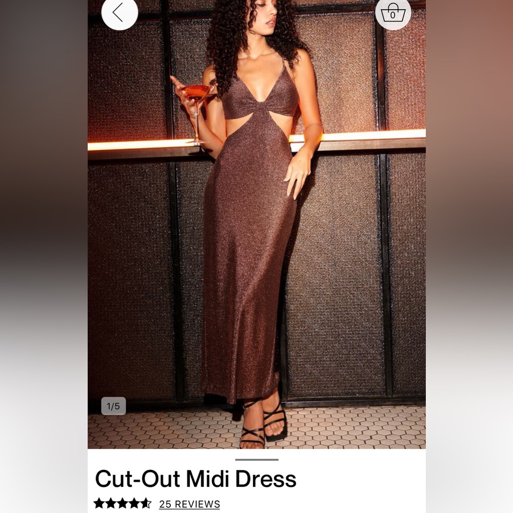 Shimmery Brown Dress with cut out sides
